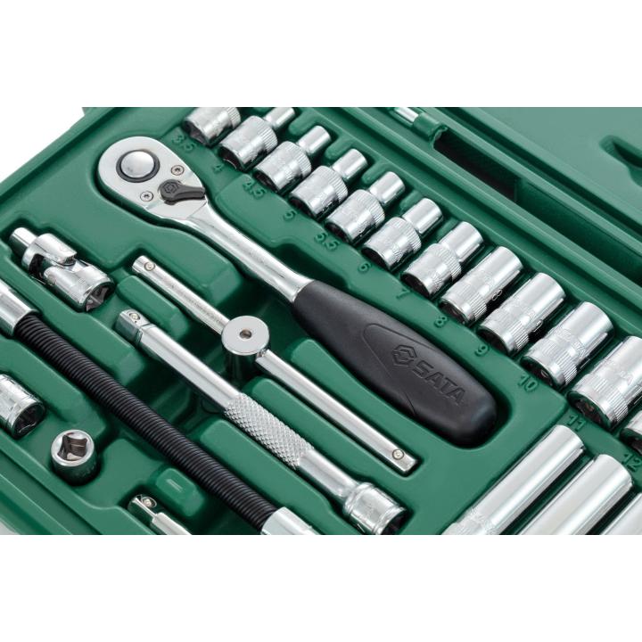 Image of 25 Pc. 1/4" Drive 6 Point Metric Socket Set - SATA