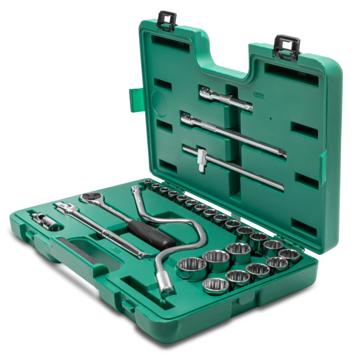 Image of 28 Pc. 1/2" Drive 12 Point Metric Socket Set - SATA