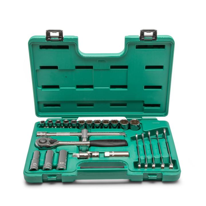 Image of 18 Pc. 1/2" Drive 12 Point Metric Socket Set - SATA