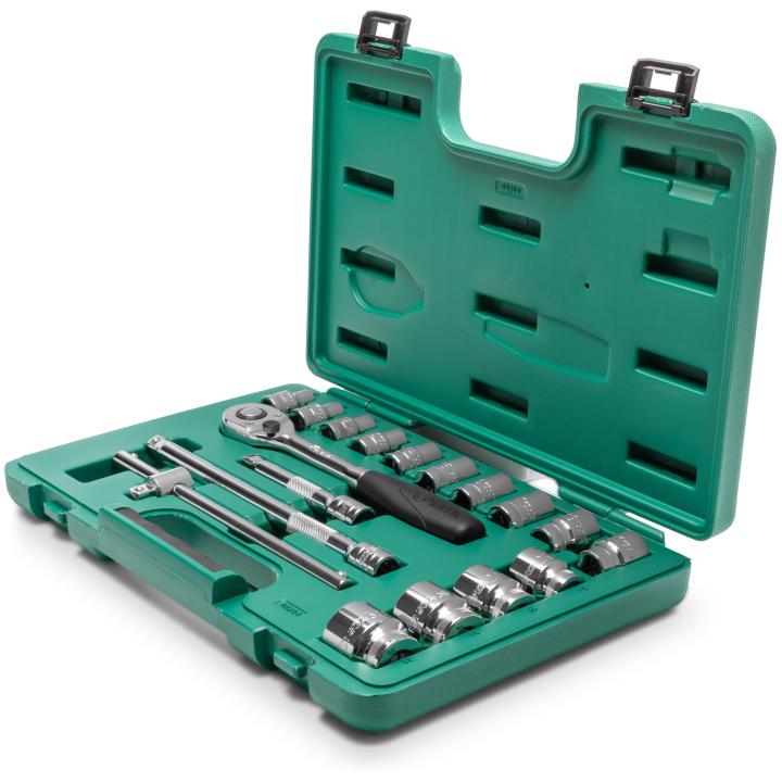 Image of 18 Pc. 1/2" Drive 12 Point Metric Socket Set - SATA